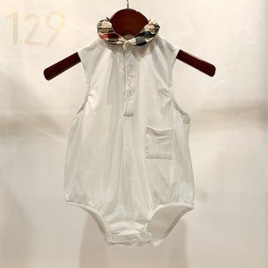 Burberry Sleeveless Bodysuit with Nova Check Collar - Size 18M